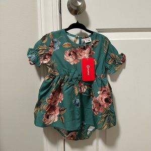 NWT PatPat 9-12M Baby Floral Dress with Onesie Insert and Bow